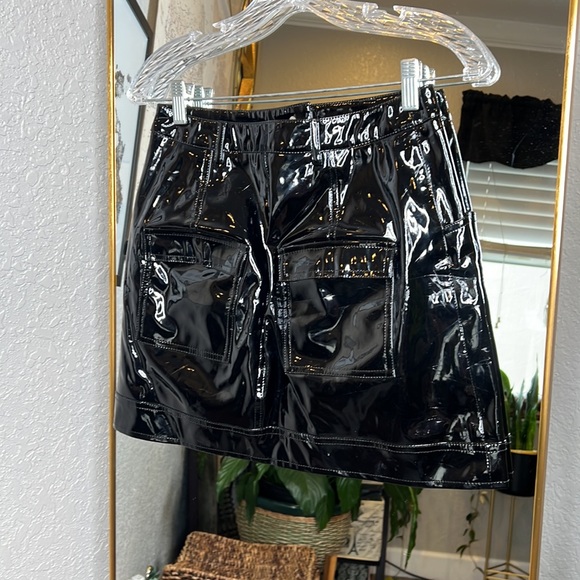 Mistress Rocks 'Touch’ Black Patent Vegan Leather Mini Skirt - Picture 6 of 6